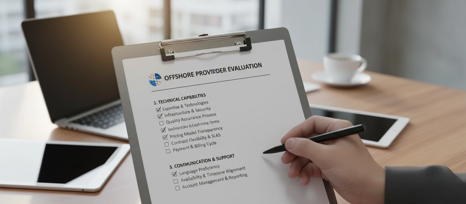 Checklist for evaluating offshore providers