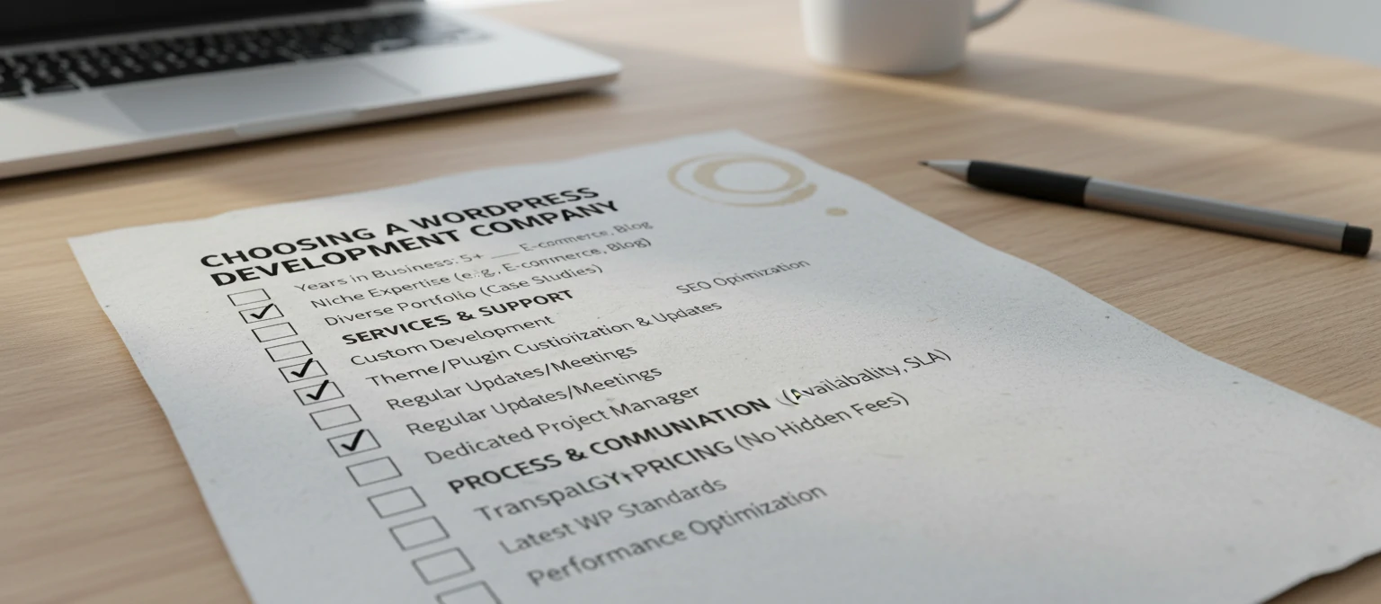 Checklist for selecting the best WordPress development partner