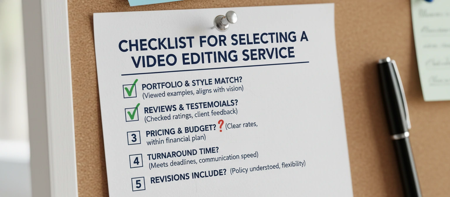 Checklist for selecting video editing service