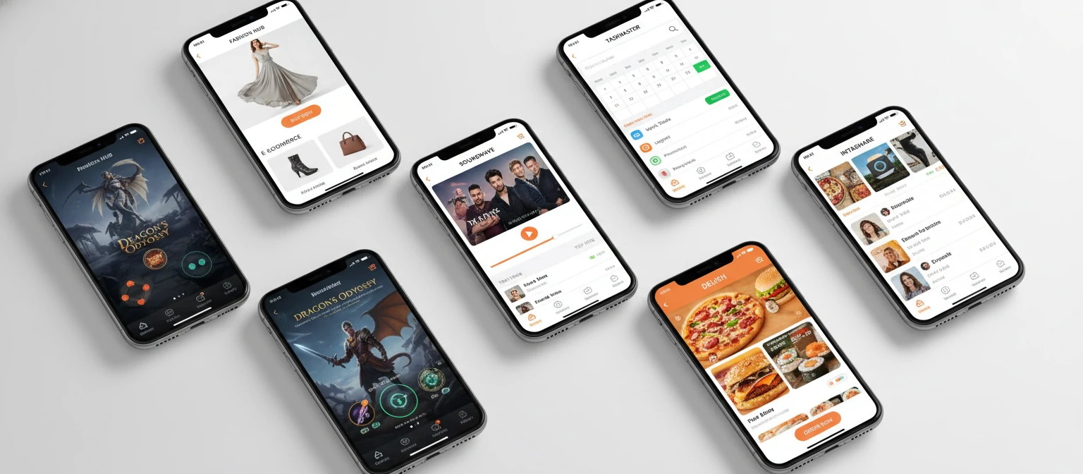 Collage of different types of iOS apps