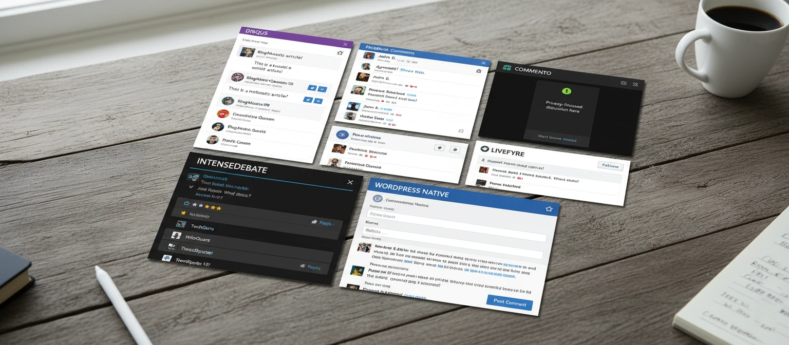 Collage of popular blog commenting platforms