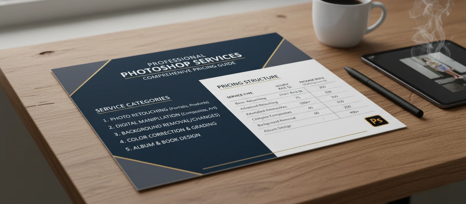 Comprehensive pricing guide for professional Photoshop services