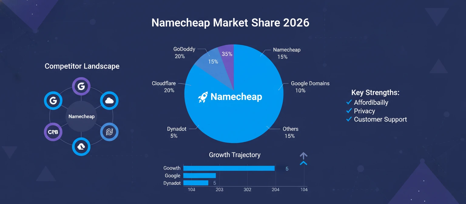 Cool infographic showing Namecheap's spot in the market vs. competitors