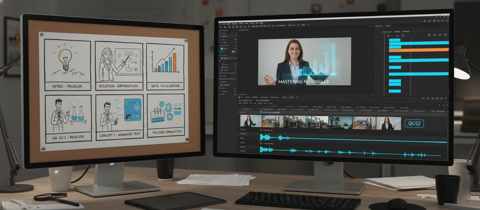 Corporate training video storyboard and editing