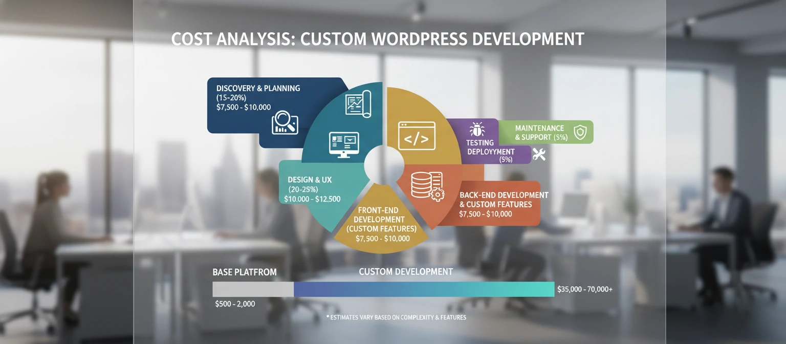 Cost analysis chart for custom WordPress development