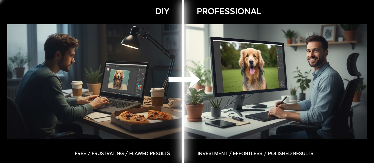 DIY vs professional Photoshop services