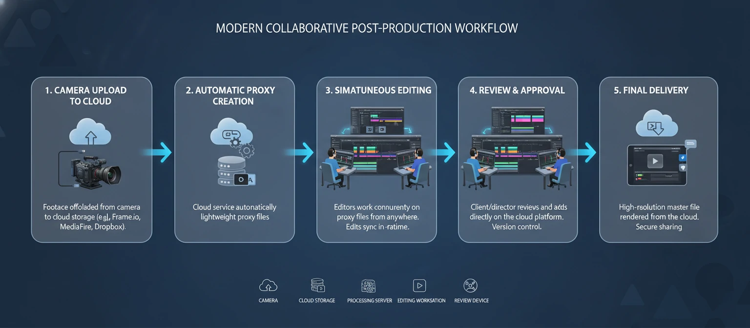 Diagram showing a modern collaborative workflow