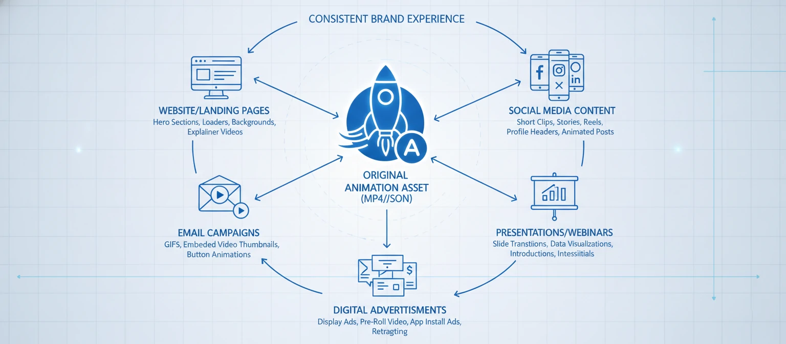 Diagram showing one animation asset being repurposed