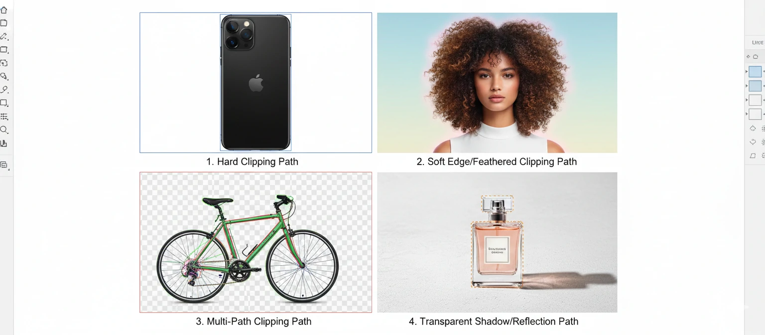 Different types of clipping paths for various photo editing needs