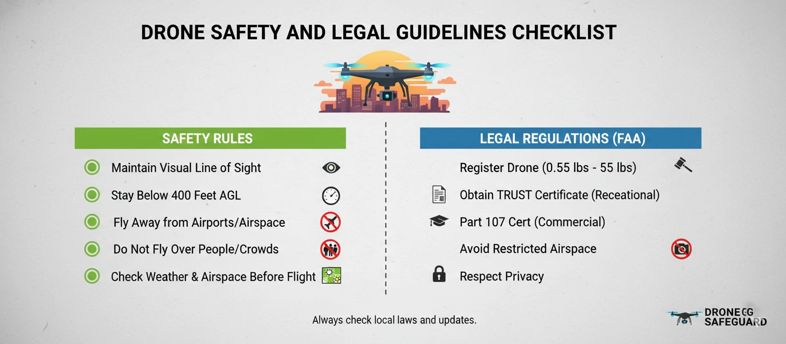 Drone safety and legal guidelines checklist