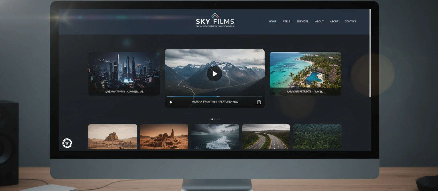 Drone videographer portfolio showcase