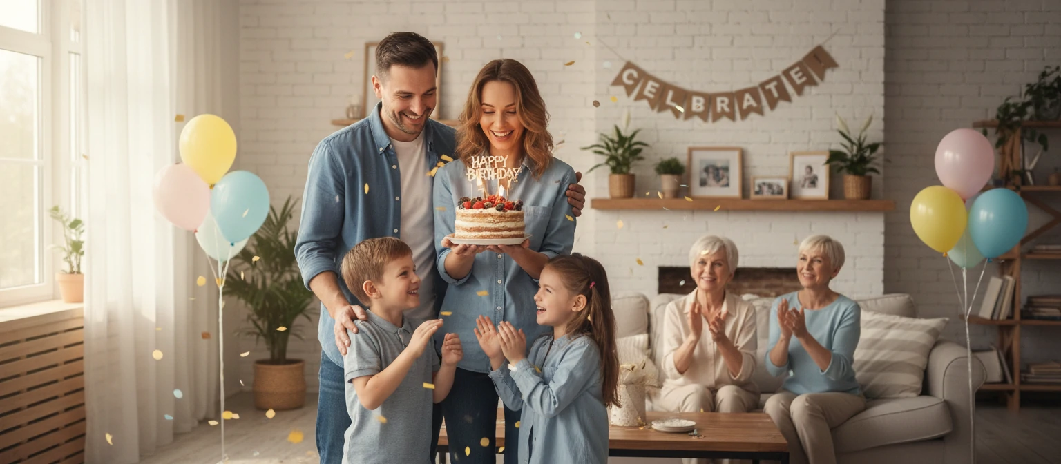 Family birthday portrait