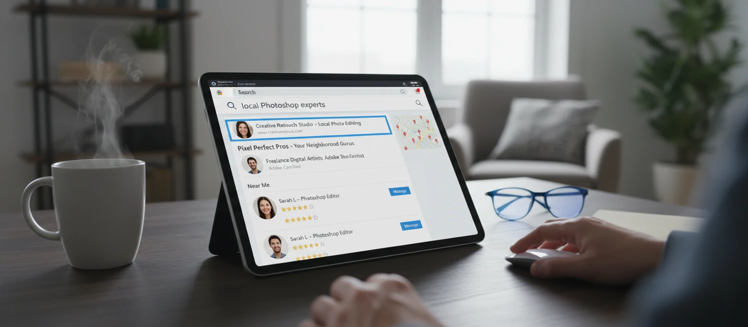Finding local Photoshop experts through online search