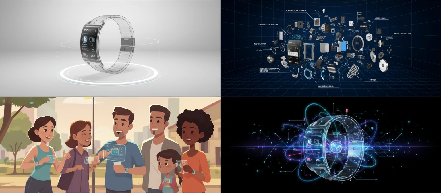 Four-panel grid showing different animation styles - 360° turntable~1