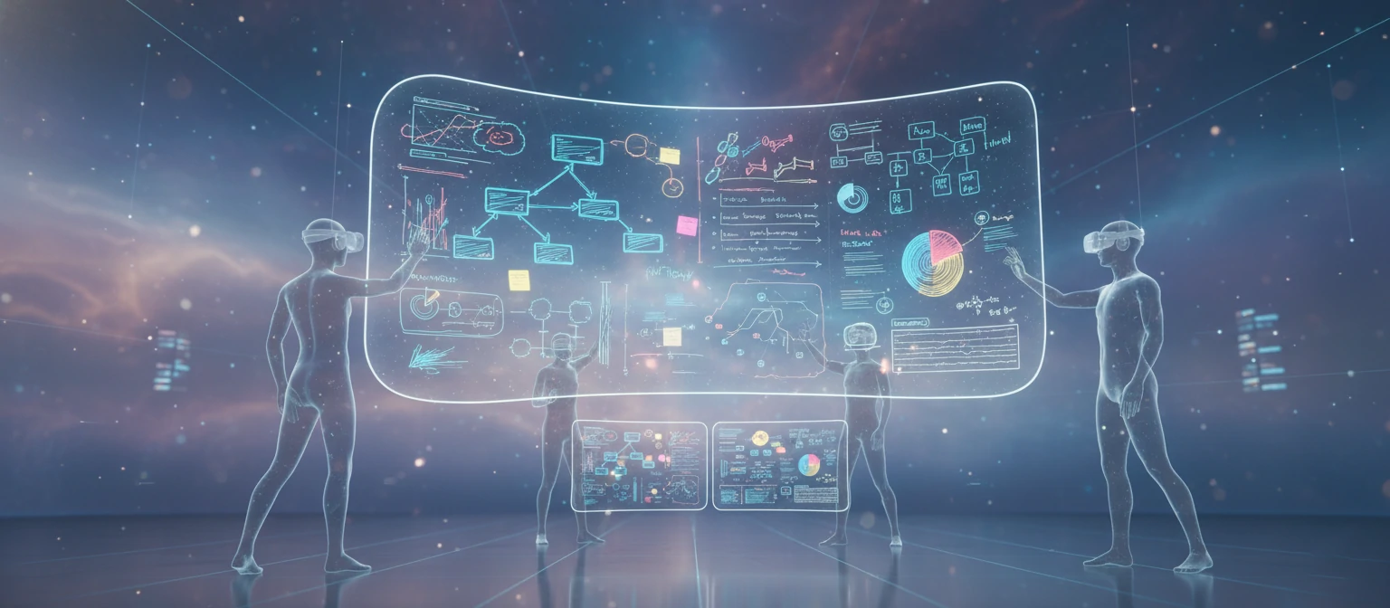 Freeform collaborative whiteboard in spatial environment
