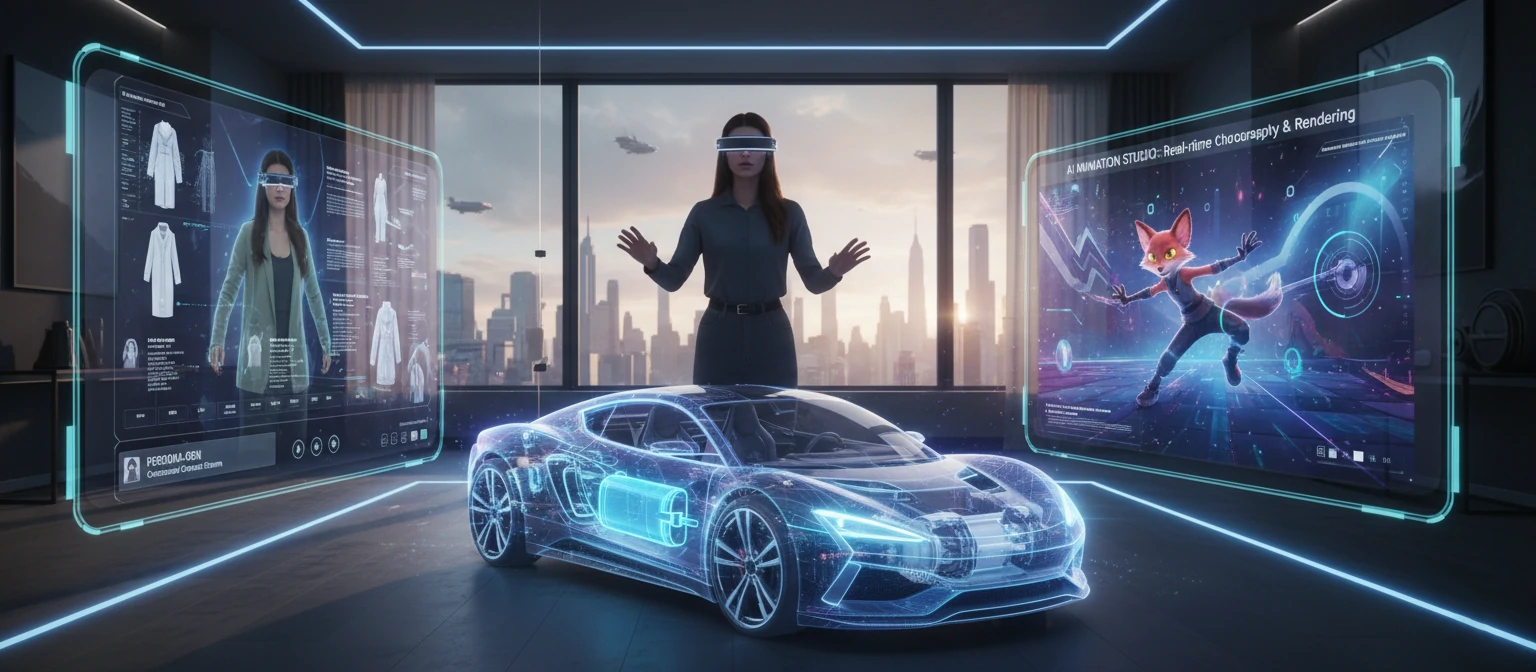 Futuristic visualization showing AR product viewing