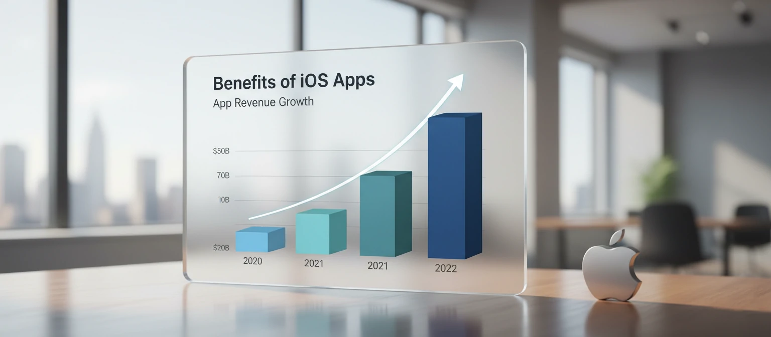 Graph showing app revenue growth