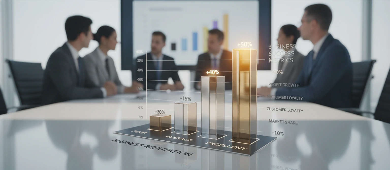 Graph showing impact of reputation on business success