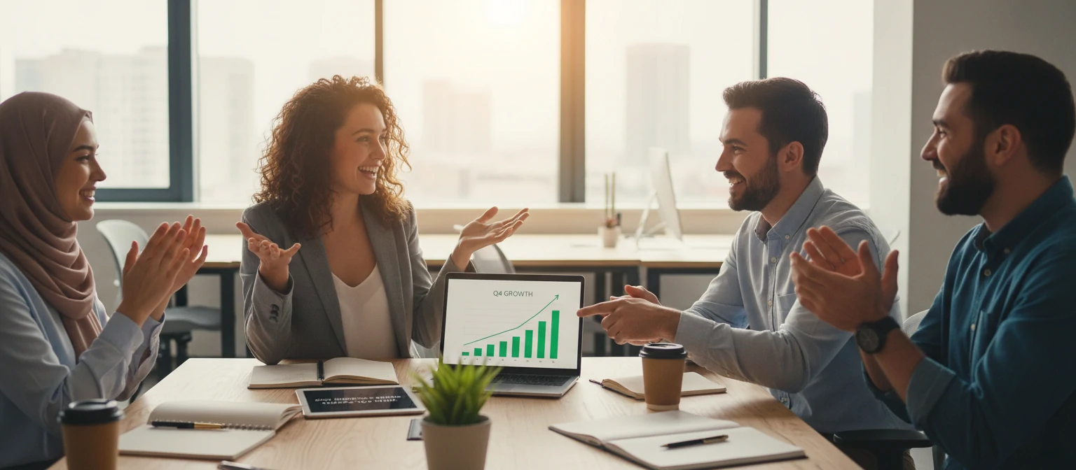 Happy clients sharing success stories