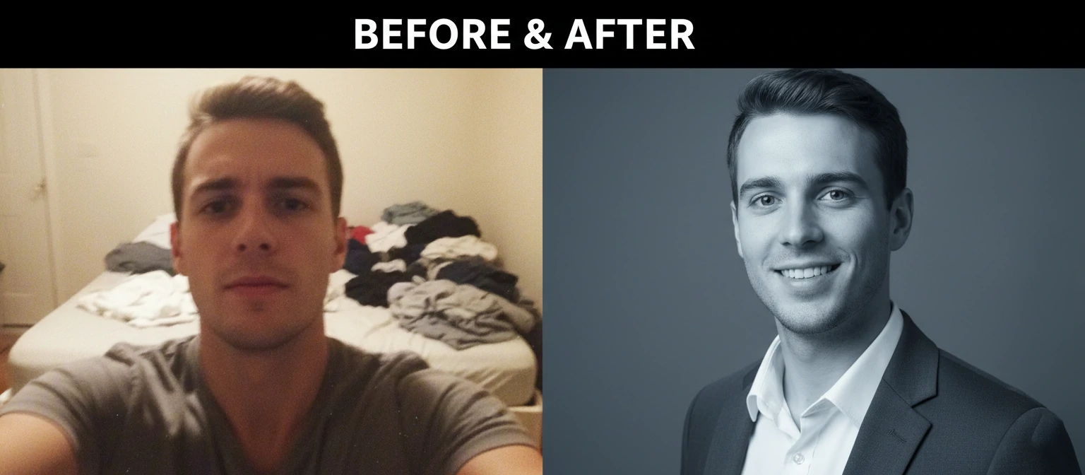 Headshot comparison example