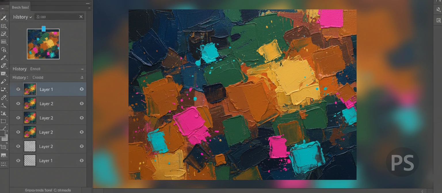 Hero image showing square brush strokes in Photoshop