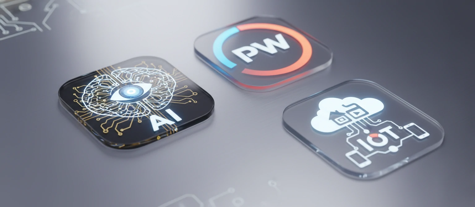 Icons representing current web development trends