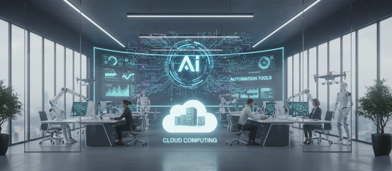 Illustration of modern technology used in back office operations