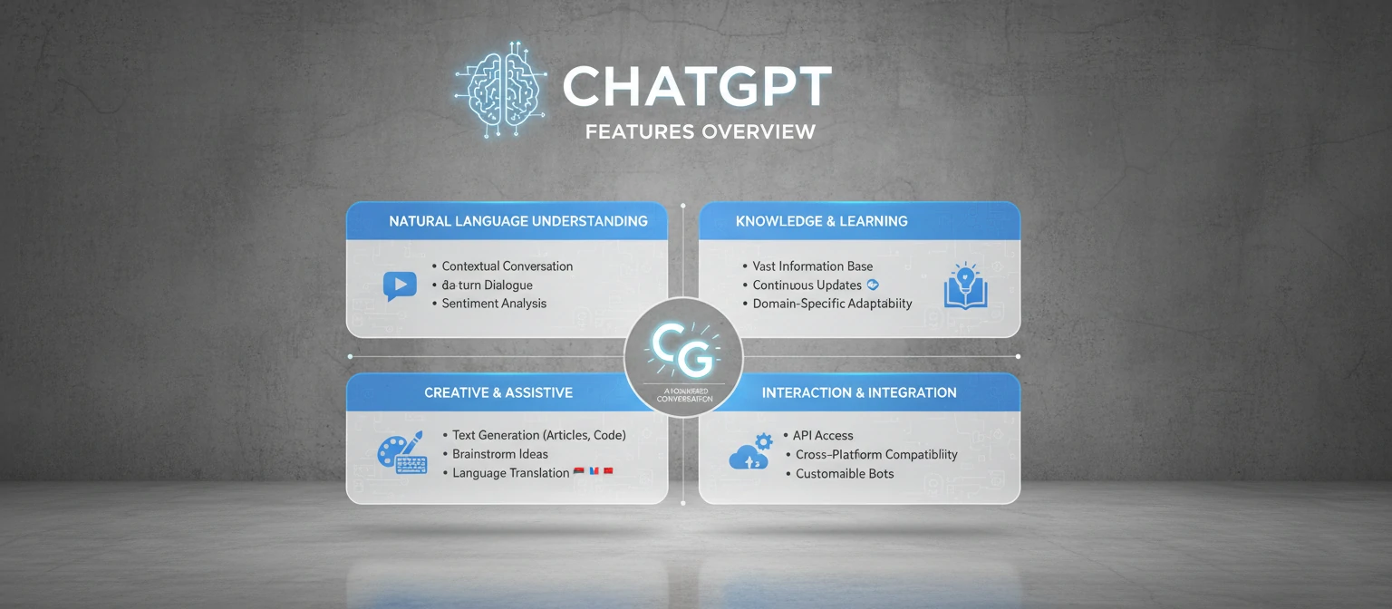 Infographic showing various features of ChatGPT