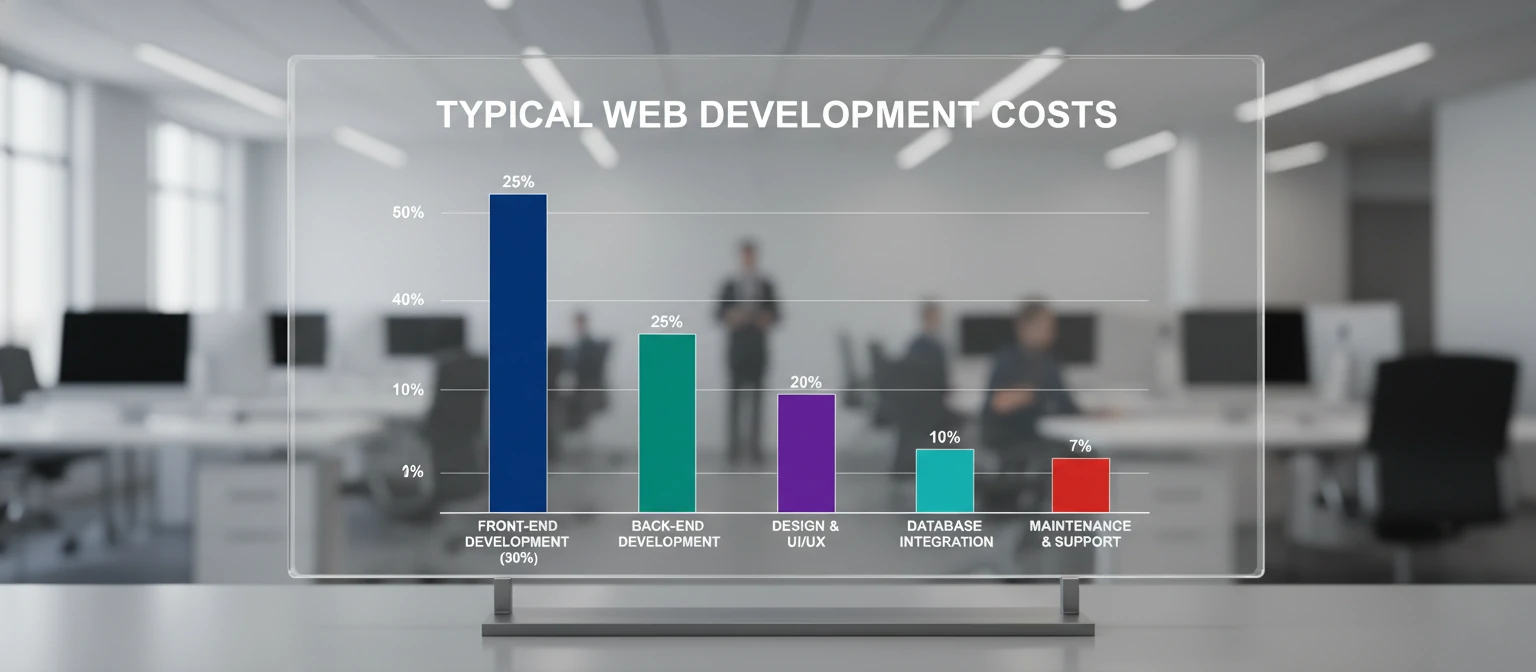 Infographic showing web development pricing ranges