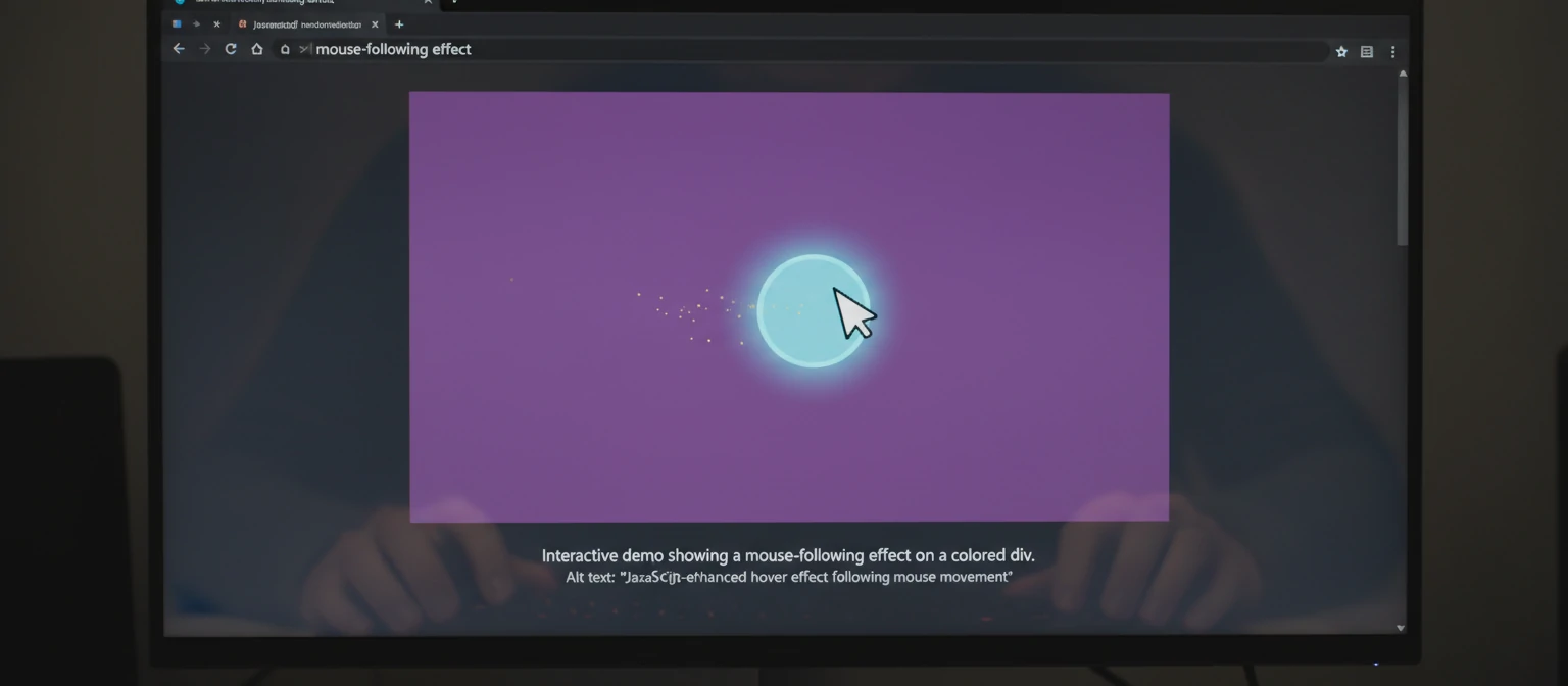 JavaScript-enhanced hover effect following mouse movement
