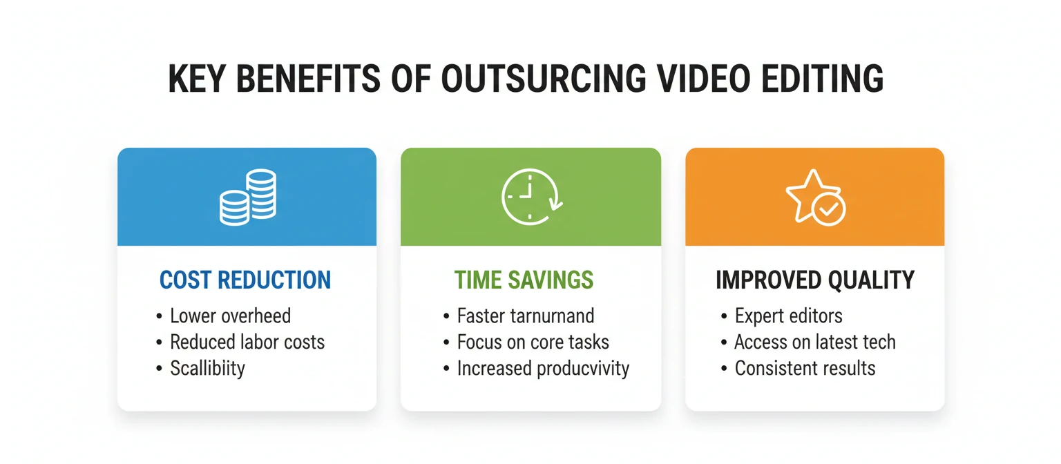 Key benefits of outsourcing video editing