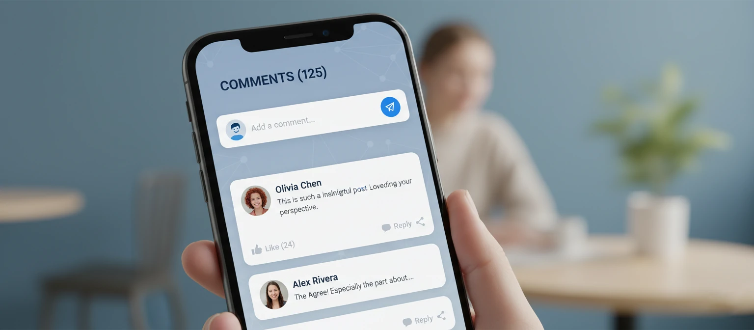 Mobile-friendly comment section on a blog