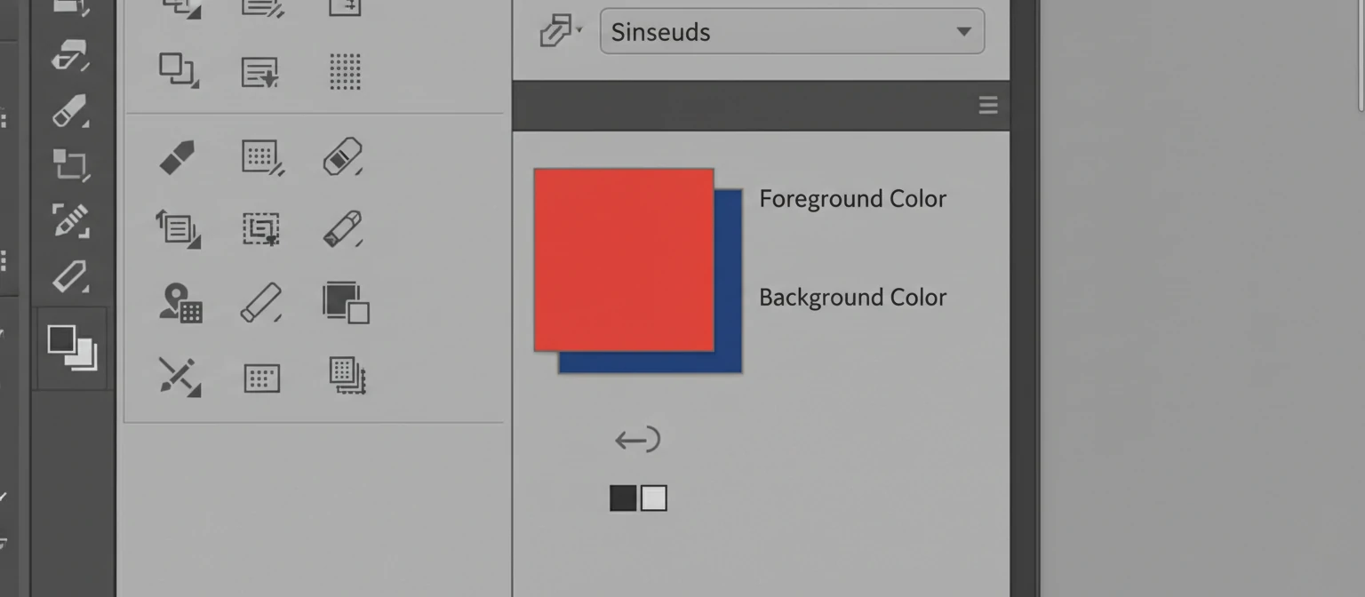 Photoshop Tools panel displaying foreground and background color swatches