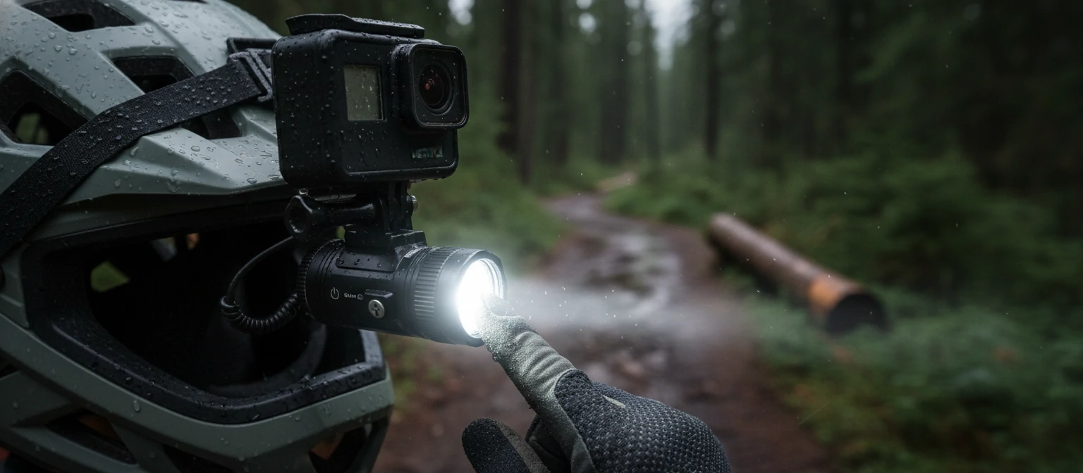 Proper mounting and usage of action camera flashlight