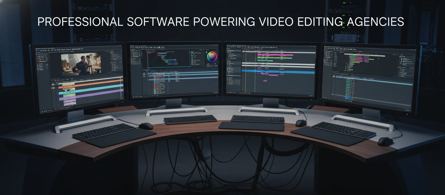 Screenshots of popular video editing software interfaces