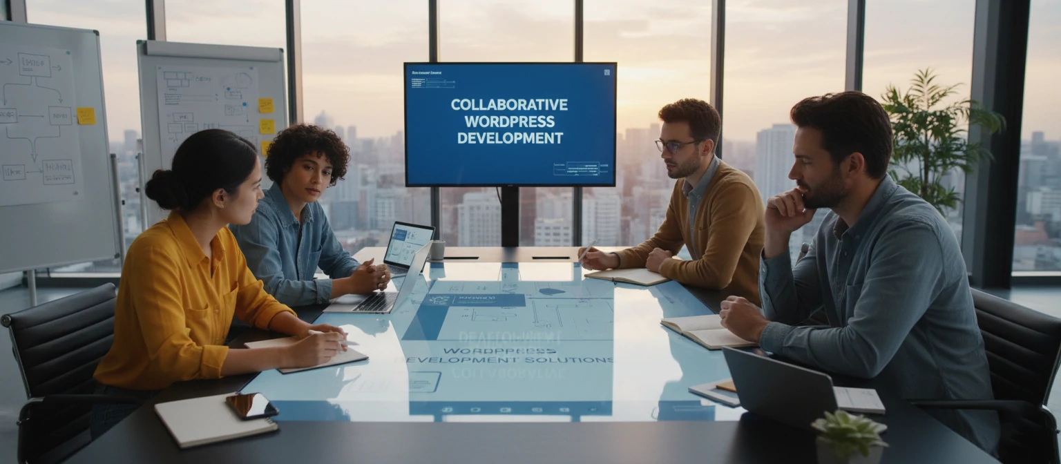 Team of developers discussing project requirements