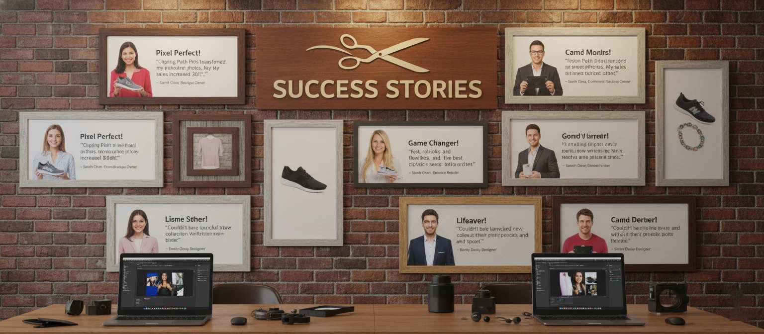 Testimonials from satisfied customers of clipping path services