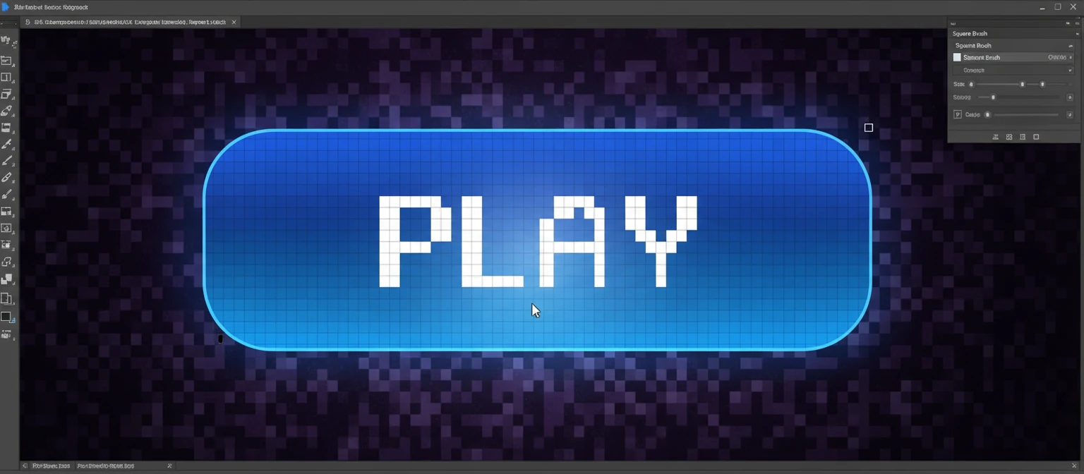 UI button created with square brushes