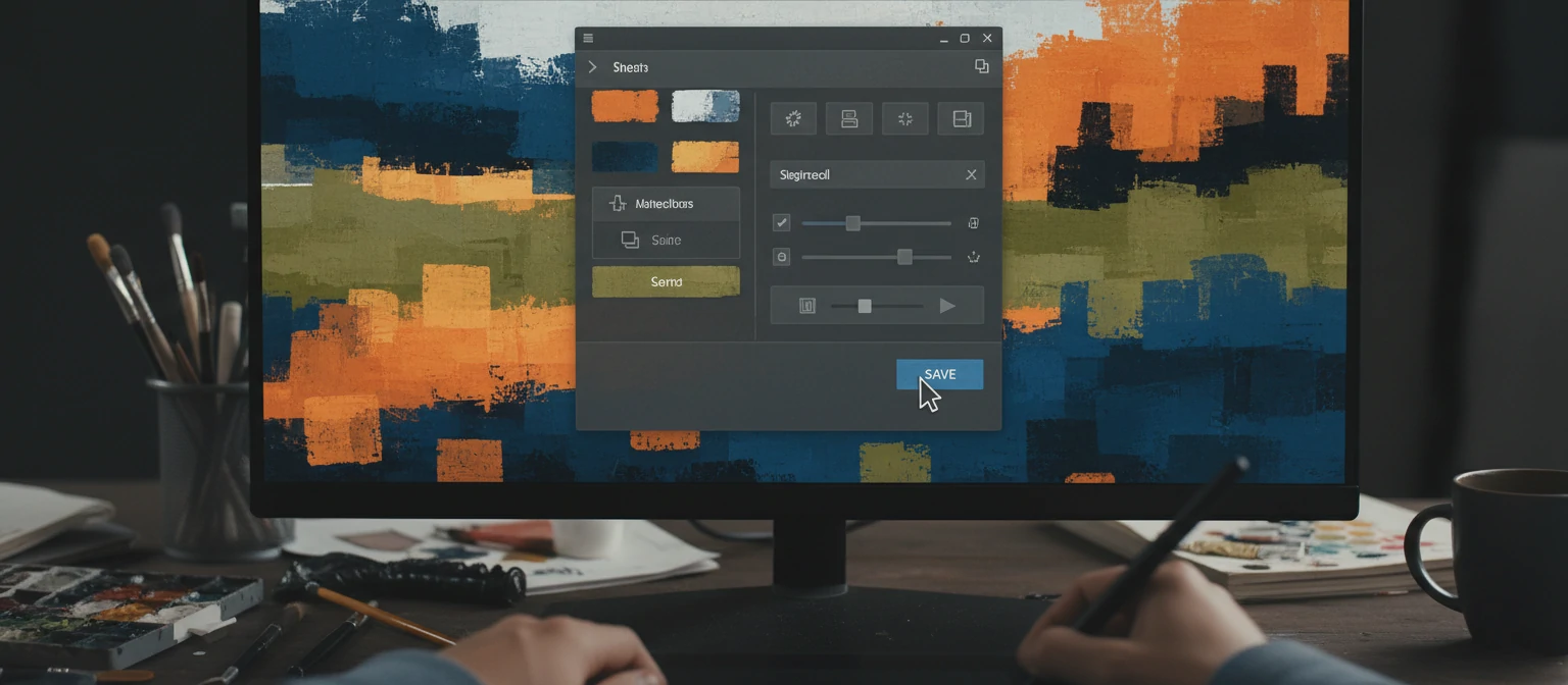 UI elements designed with square brushes