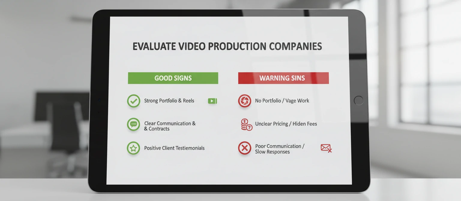 Visual checklist graphic with green checkmarks for good signs and red X marks for warning signs