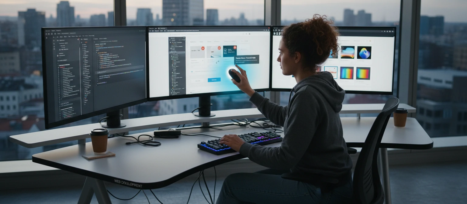 Web developer implementing CSS hover effects