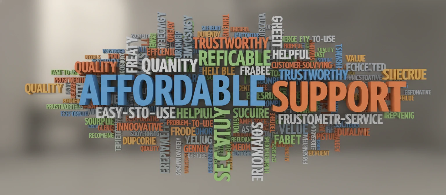 Word cloud of review buzzwords like