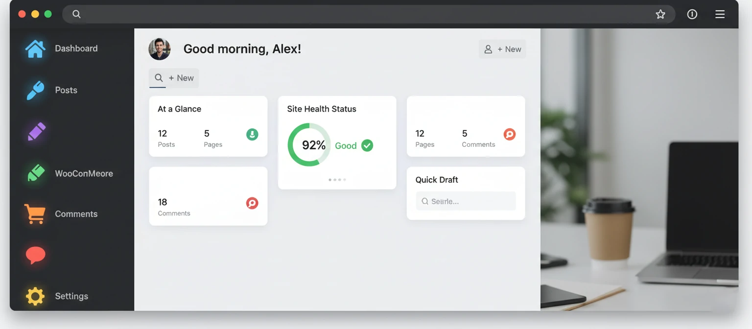 WordPress admin dashboard showcasing its user-friendly interface