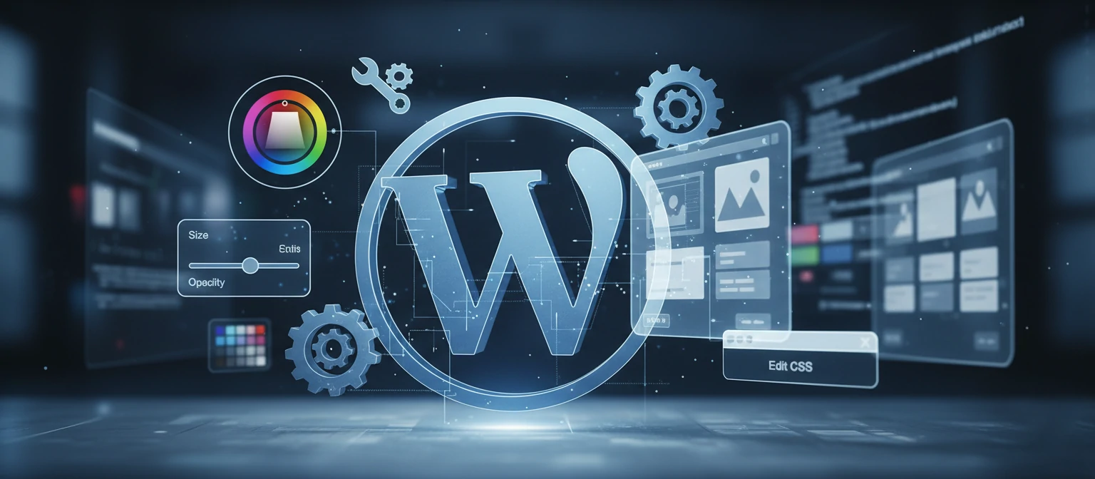 WordPress dashboard with custom development elements