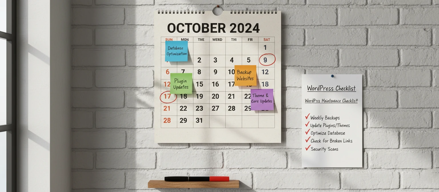 WordPress maintenance schedule and checklist