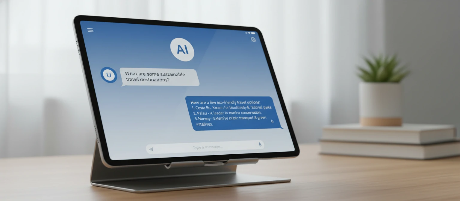 AI chatbot responding to user query in a chat window