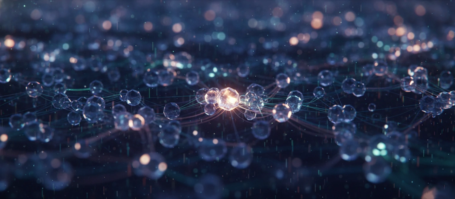 Abstract network of glowing connections representing the backlink ecosystem