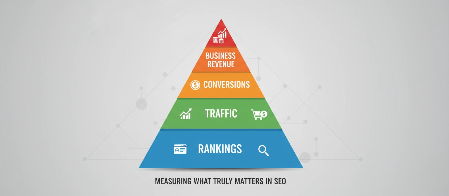 An infographic showing the pyramid of SEO value