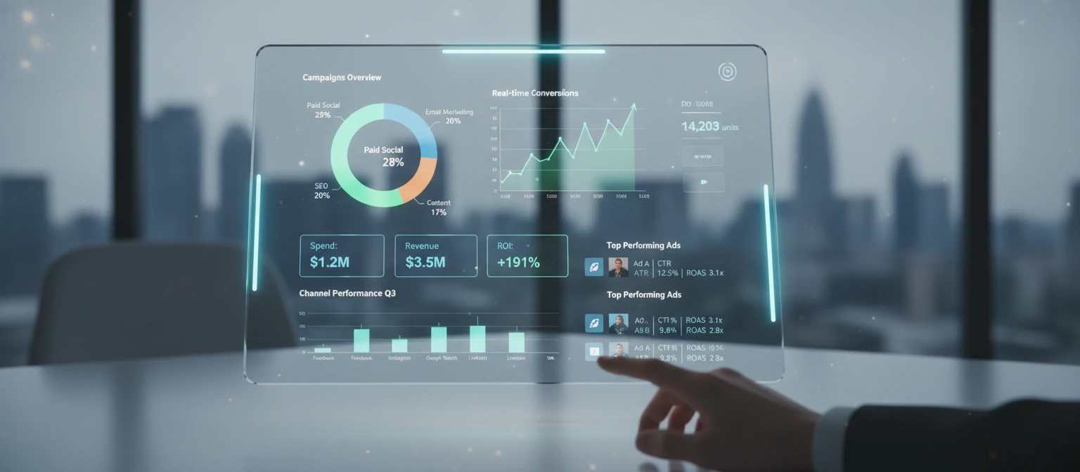 Analytics dashboard showing campaign performance metrics