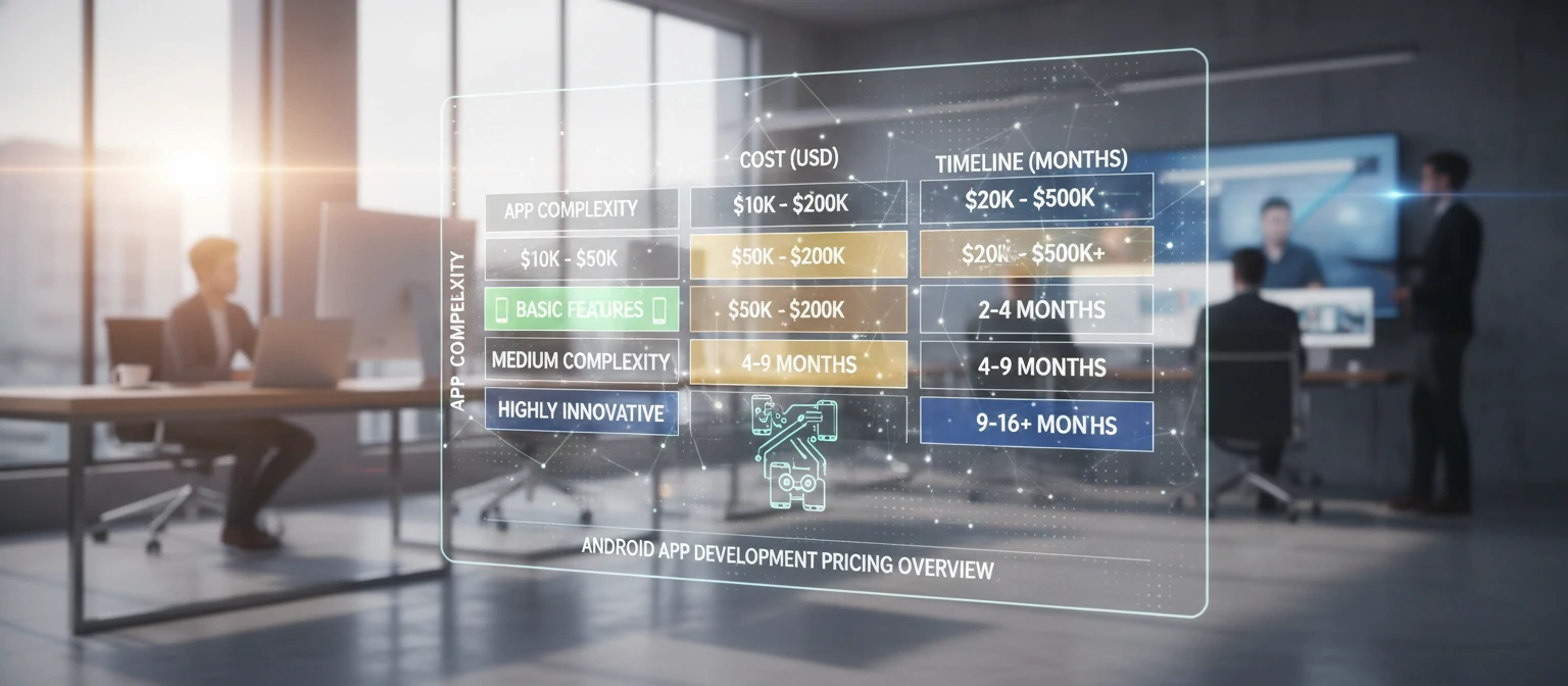 Android app development pricing overview